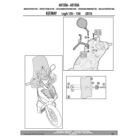 Plexi-szélvédő TARTÓ Keeway Logik 125-150 (2013-2015) GIVI