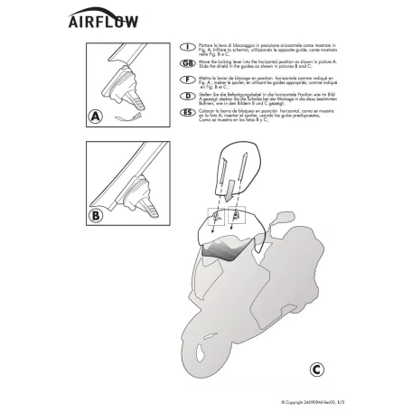 Plexi-szélvédő állítható HONDA CRF1000L Africa Twin (2016-2017) / CRF1000L Africa Twin (2018-2019) / CRF1000L Africa Twin Adventure Sports (2018-2019) GIVI