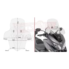   Plexi-szélvédő állítható Suzuki Burgman 400 (2017-2026) GIVI