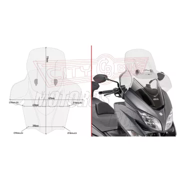   Plexi-szélvédő állítható Suzuki Burgman 400 (2017-2026) GIVI