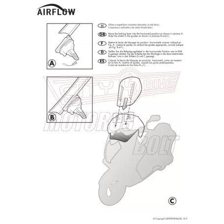 Plexi-szélvédő állítható BMW F 700 GS (13-17) GIVI