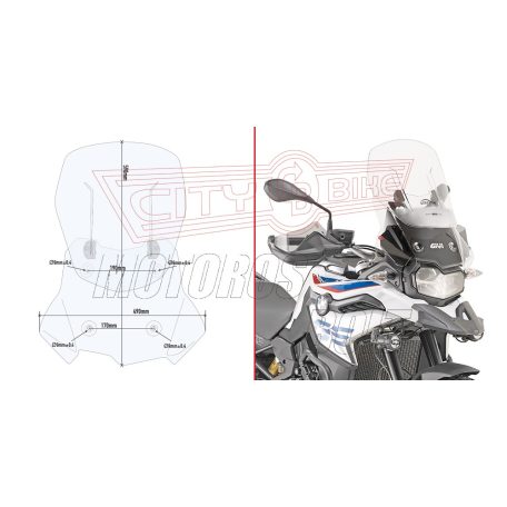 Plexi-szélvédő állítható BMW F 750 GS (2018-2023) / BMW F 850 GS (2018-2023) GIVI