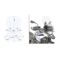   Plexi-szélvédő állítható BMW F 750 GS / F 850 GS (2018-2025) GIVI