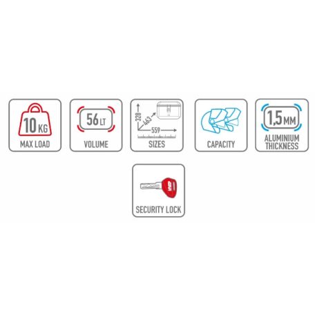GIVI ALA56A Trekker Alaska hátsó doboz – 56 literes Monokey, WIRELEASE®, 2 sisakos tárolódoboz
