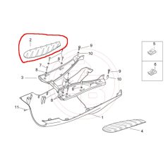 Taposó gumi APRILIA SR 50 jobb (fekete)