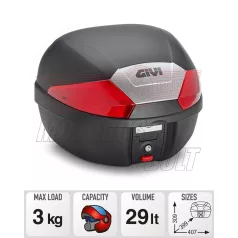   Givi B29N2 – 29L Monolock felső doboz piros prizmás kivitelben