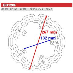 Féktárcsa YAMAHA X-Max  első   BRENTA