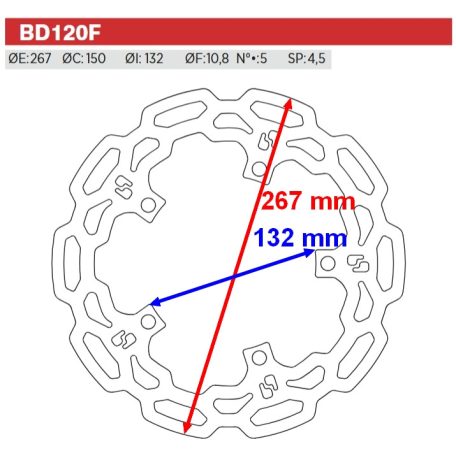 Féktárcsa YAMAHA X-Max  első   BRENTA