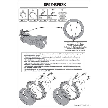 Rögzítő szett Tanklock és TanklockED táskákhoz BF02 GIVI