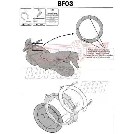 Rögzítő szett Tanklock és TanklockED táskákhoz BF03 GIVI