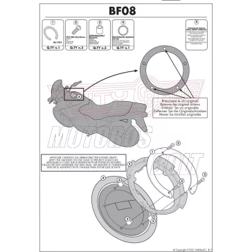   Rögzítő szett Tanklock és TanklockED táskákhoz BF08 GIVI