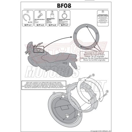 Rögzítő szett Tanklock és TanklockED táskákhoz BF08 GIVI