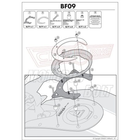 Rögzítő szett Tanklock és TanklockED táskákhoz BF09 GIVI