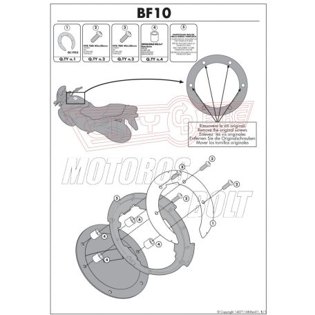 Rögzítő szett Tanklock és TanklockED táskákhoz BF10 GIVI