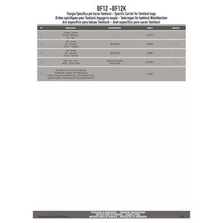 Rögzítő szett Tanklock és TanklockED táskákhoz BF12 GIVI