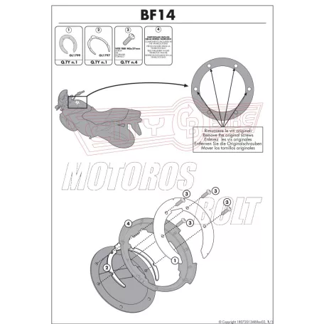 Rögzítő szett Tanklock és TanklockED táskákhoz BF14 GIVI