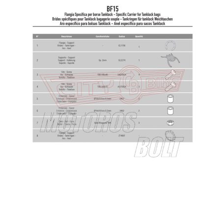 Rögzítő szett Tanklock és TanklockED táskákhoz BF15 GIVI