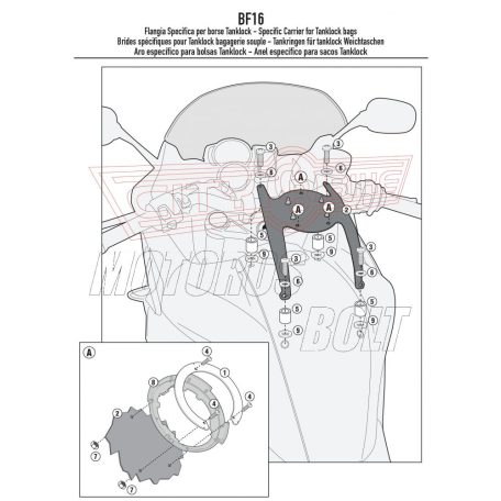 Rögzítő szett Tanklock és TanklockED táskákhoz BF16 GIVI