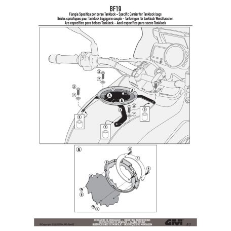 Rögzítő szett Tanklock és TanklockED táskákhoz BF19 GIVI