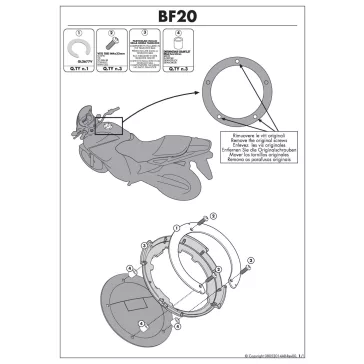   Rögzítő szett Tanklock és TanklockED táskákhoz BF20 GIVI
