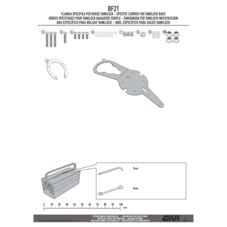 Rögzítő szett Tanklock és TanklockED táskákhoz BF21 GIVI
