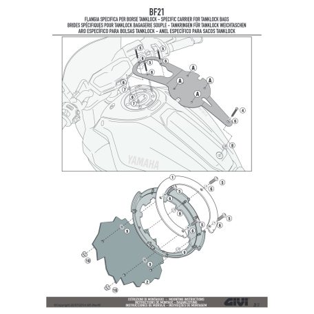 Rögzítő szett Tanklock és TanklockED táskákhoz BF21 GIVI