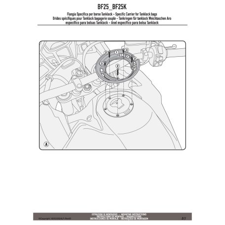 Rögzítő szett NÉHÁNY Tanklock és TanklockED táskához BF25 GIVI