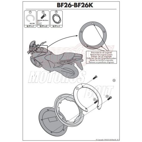 Rögzítő szett NÉHÁNY Tanklock és TanklockED táskához BF26 GIVI