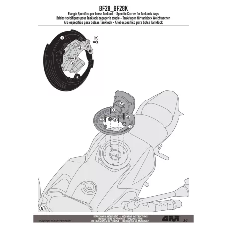 Rögzítő szett Tanklock és TanklockED táskákhoz BF28 GIVI