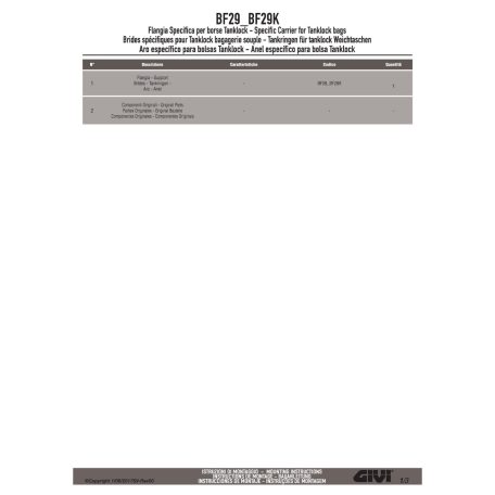 Rögzítő szett Tanklock és TanklockED táskákhoz BF29 GIVI