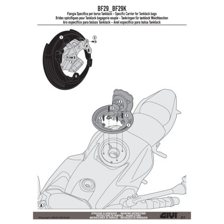 Rögzítő szett Tanklock és TanklockED táskákhoz BF29 GIVI