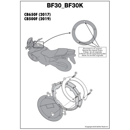 Rögzítő szett Tanklock és TanklockED táskákhoz BF30 GIVI