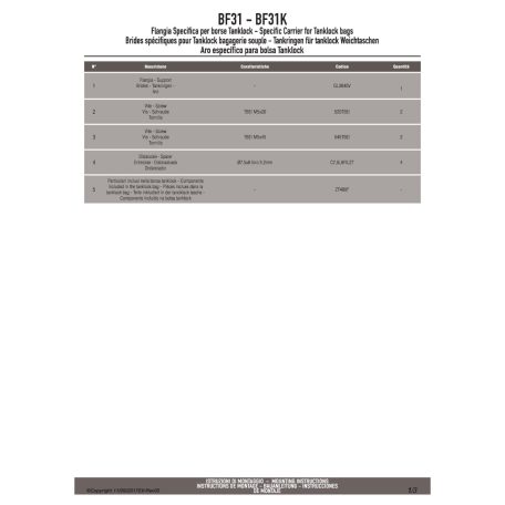 Rögzítő szett Tanklock és TanklockED táskákhoz BF31 GIVI