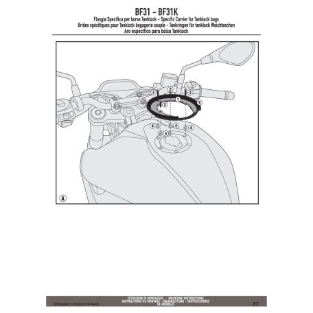 Rögzítő szett Tanklock és TanklockED táskákhoz BF31 GIVI