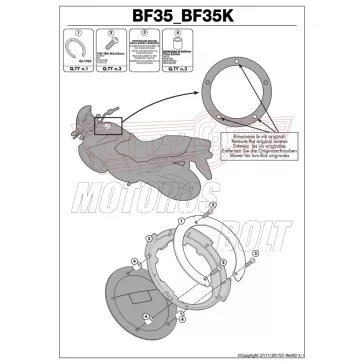   Rögzítő szett Tanklock és TanklockED táskákhoz BF35 GIVI