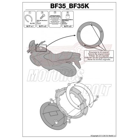 Rögzítő szett Tanklock és TanklockED táskákhoz BF35 GIVI