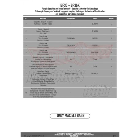 Rögzítő szett Tanklock és TanklockED táskákhoz BF36 GIVI