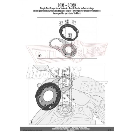 Rögzítő szett Tanklock és TanklockED táskákhoz BF36 GIVI