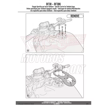 Rögzítő szett Tanklock és TanklockED táskákhoz BF38 GIVI