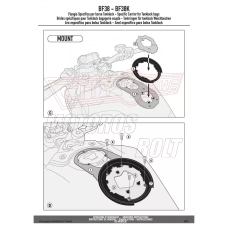 Rögzítő szett Tanklock és TanklockED táskákhoz BF38 GIVI