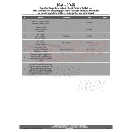 Rögzítő szett Tanklock és TanklockED táskákhoz BF44 GIVI