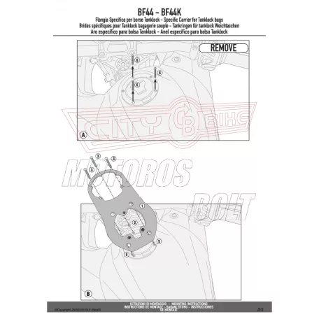 Rögzítő szett Tanklock és TanklockED táskákhoz BF44 GIVI