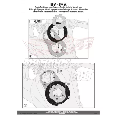 Rögzítő szett Tanklock és TanklockED táskákhoz BF44 GIVI