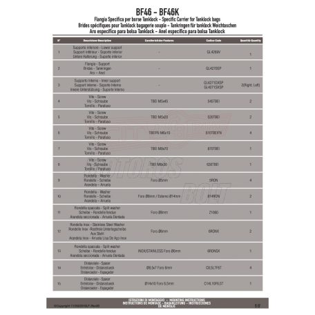 Rögzítő szett Tanklock és TanklockED táskákhozhoz BF46 GIVI