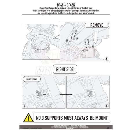 Rögzítő szett Tanklock és TanklockED táskákhozhoz BF46 GIVI