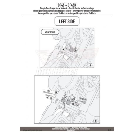 Rögzítő szett Tanklock és TanklockED táskákhozhoz BF46 GIVI
