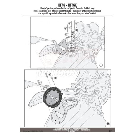 Rögzítő szett Tanklock és TanklockED táskákhozhoz BF46 GIVI