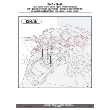 Rögzítő szett Tanklock és TanklockED táskákhoz BF47 GIVI