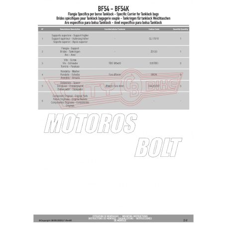 Rögzítő szett Tanklock és TanklockED táskákhoz BF54 GIVI