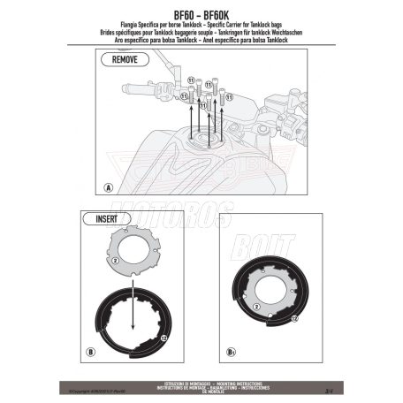 Rögzítő szett Tanklock és TanklockED táskákhoz BF60 GIVI